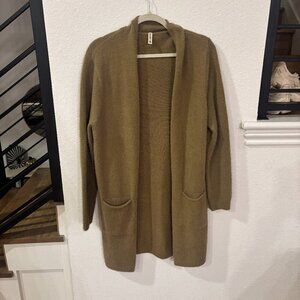 QIXING Womens Casual Open Front Knit Cardigan Long Sleeve Plush Cozy Warm